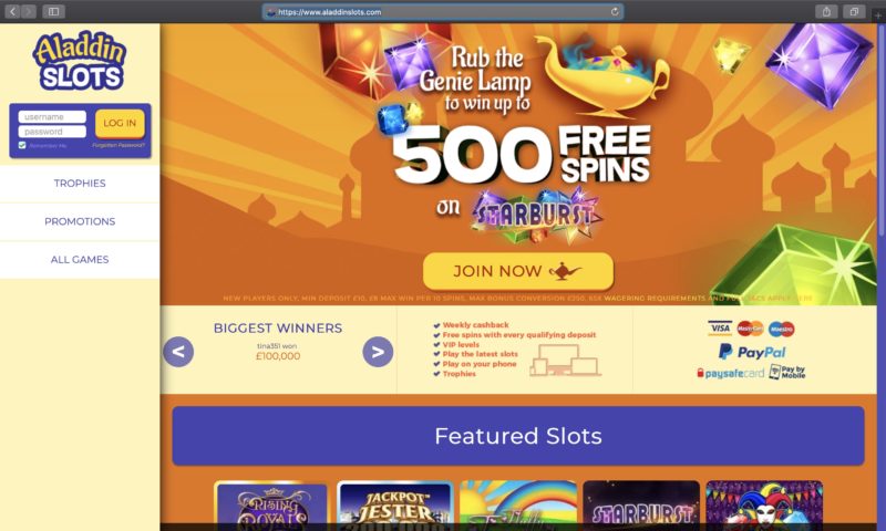 Aladdin Slots Sister Sites