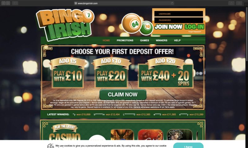 Irish bingo no deposit bonus