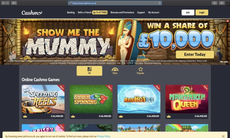 Cashmo slot games