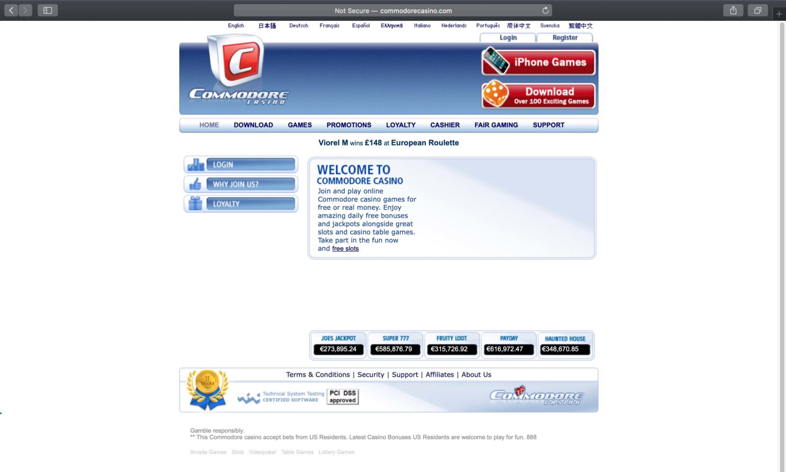 Commodore Casino Sister Sites Play At Sites Like Commodore Casino 2024   Commodorecasino Homepage 1600x960 