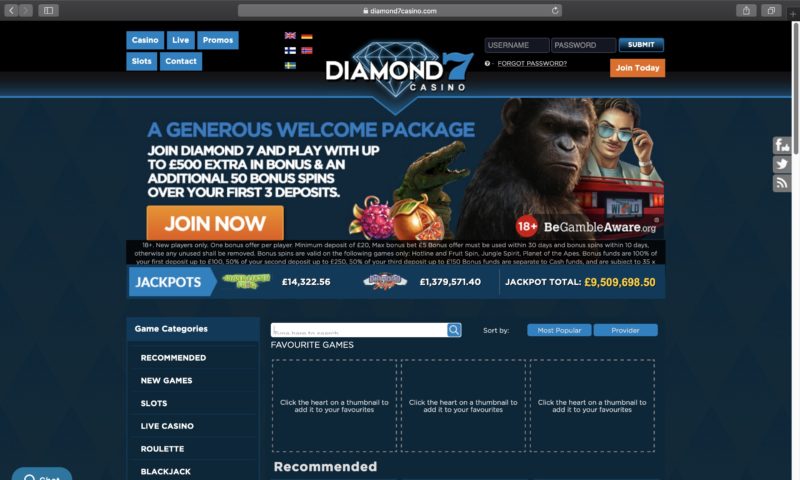 Diamond 7 casino sister sites free
