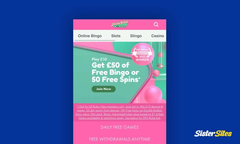 double bubble bingo sister sites