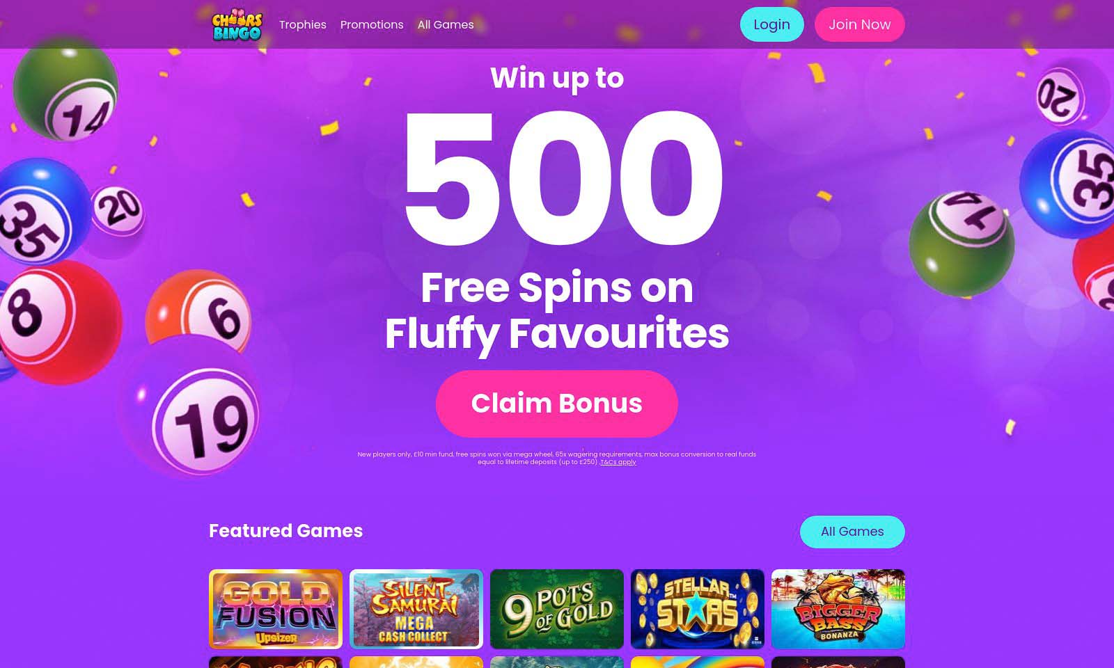 Homepage screenshot of cheersbingo taken on 26 July 2024